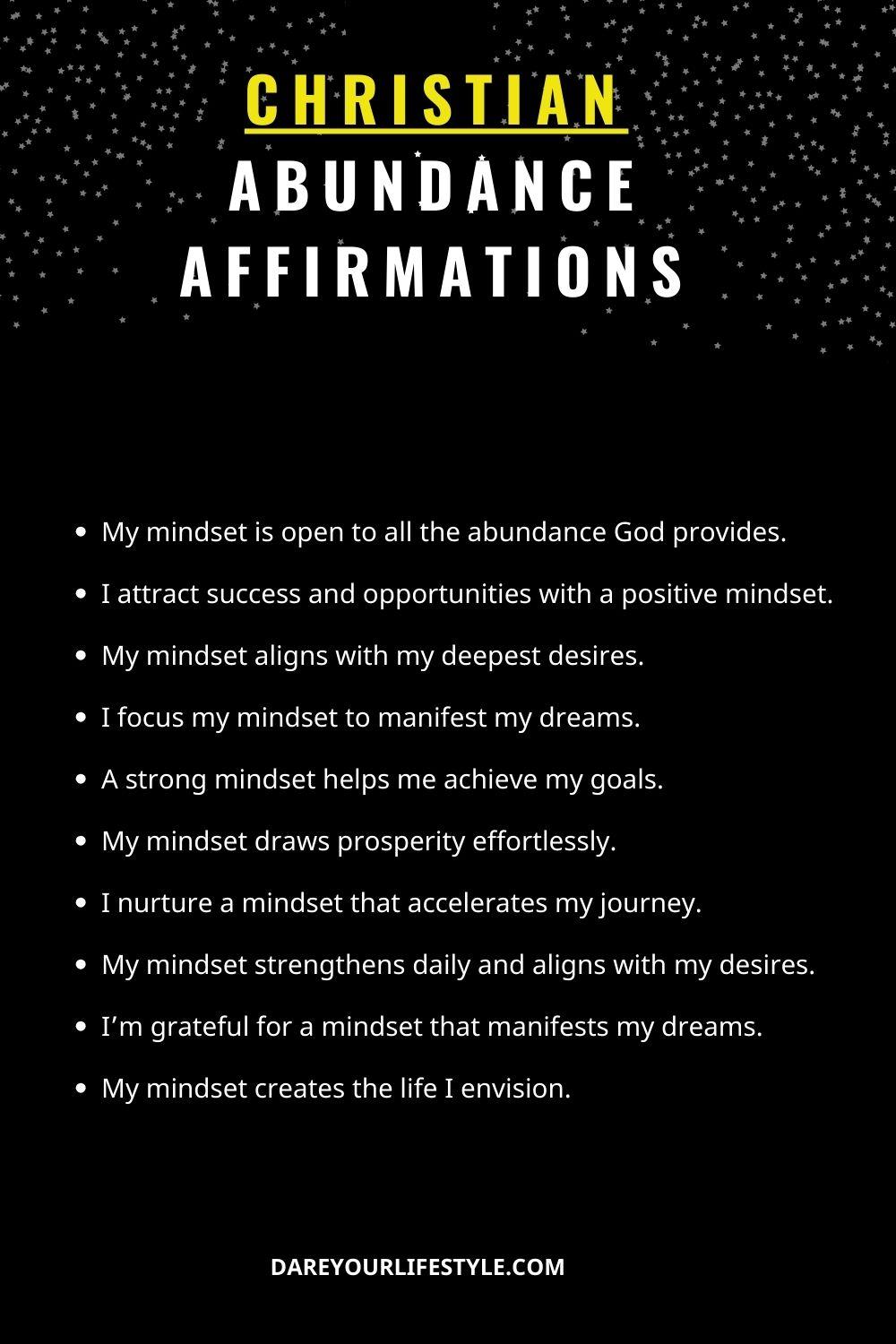 Christian Abundance Affirmations