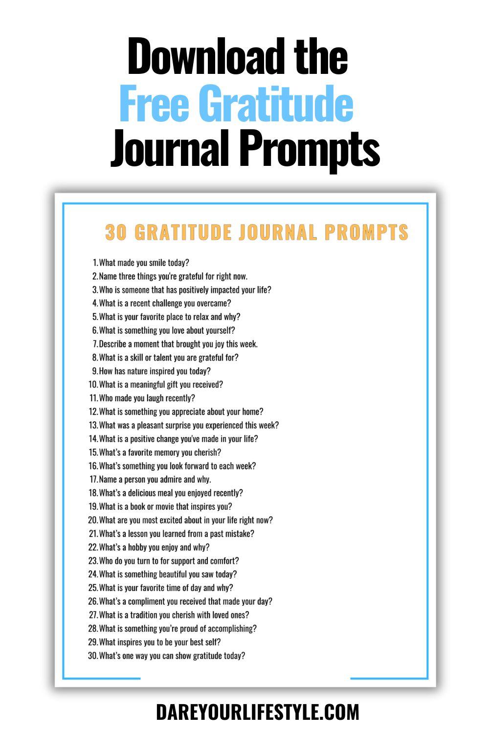 30 Daily Prompts to Practice Gratitude