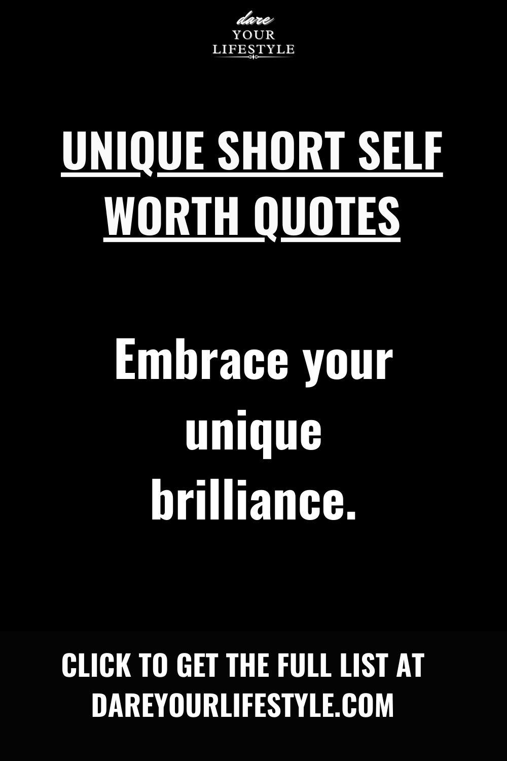 Unique short self worth quotes