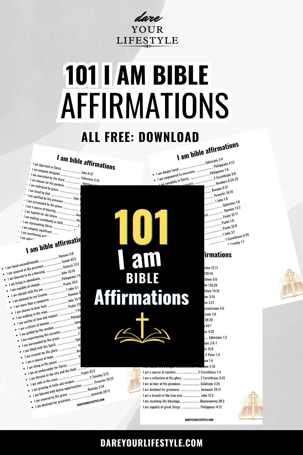 I am Bible affirmations pdf printable free