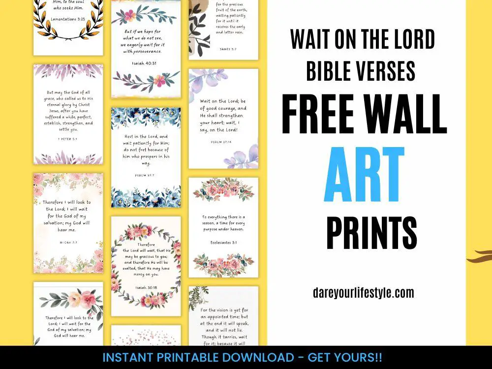 Free bible verse about Wait on the Lord Wall Art Print  