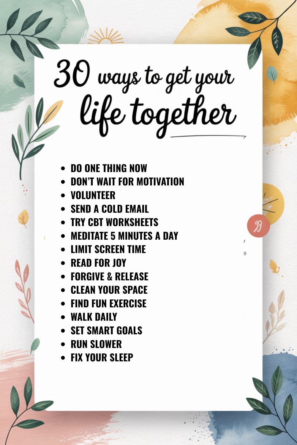 How to Get Your Life Together Checklist