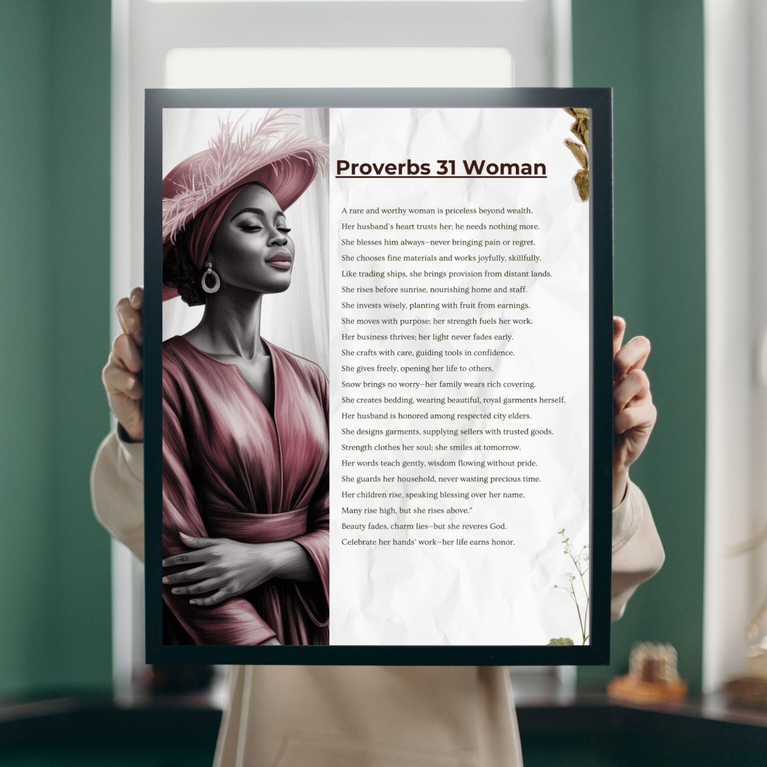 Proverbs 31 Woman Printable, Godly Woman Wall Art Print Biblical