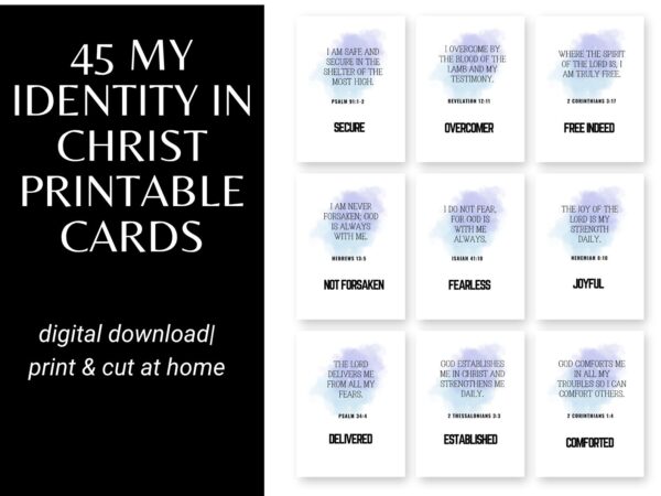Identity in Christ printable cards