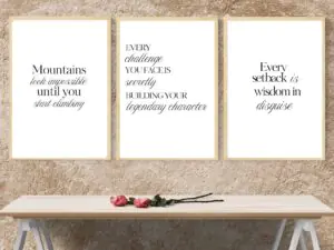 3 Set Office Quotes Motivational Wall Art