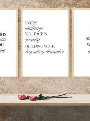 3 Set Office Quotes Motivational Wall Art