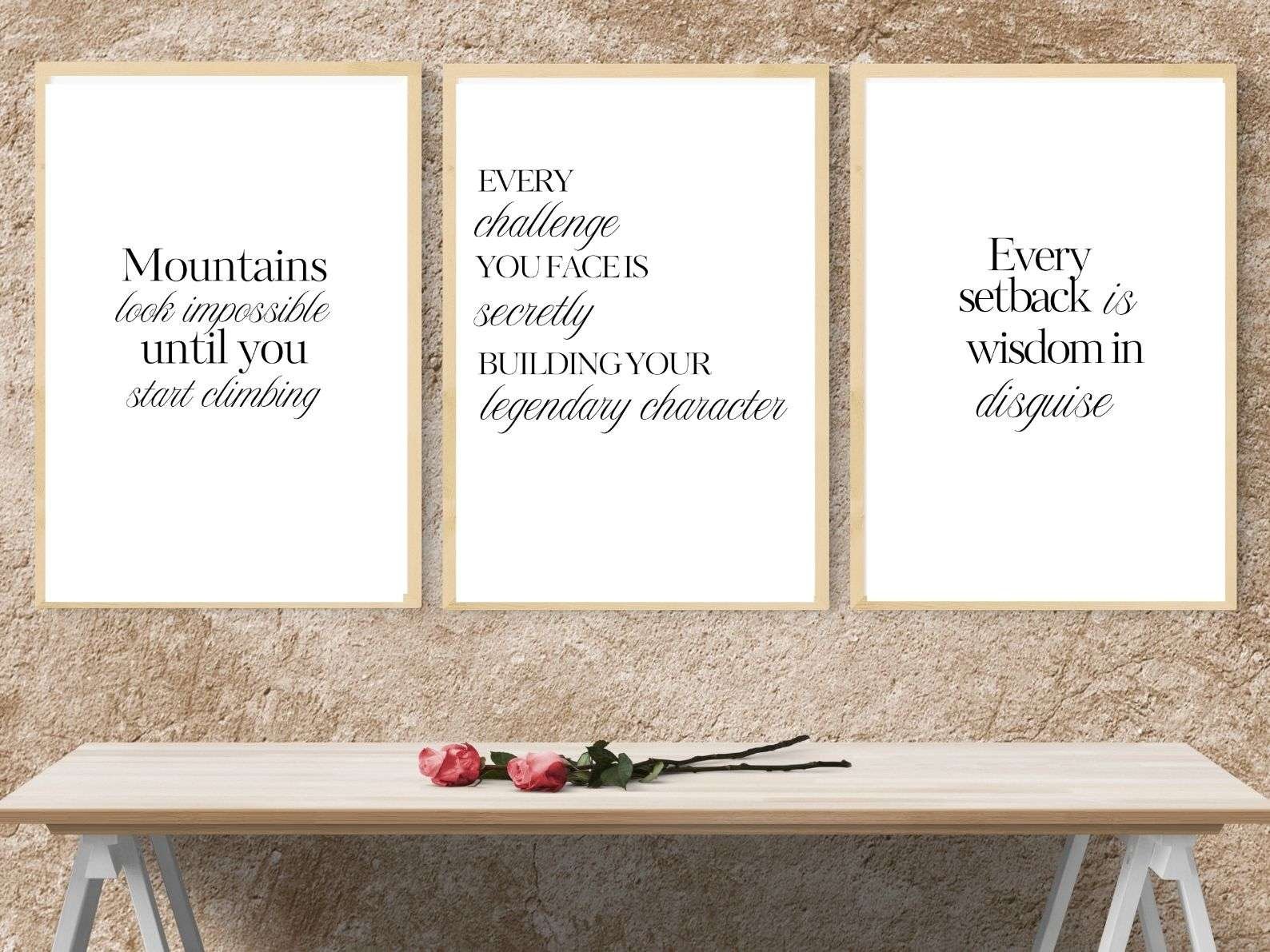 3 Set Office Quotes Motivational Wall Art: Self Motivation Quotes Art ...