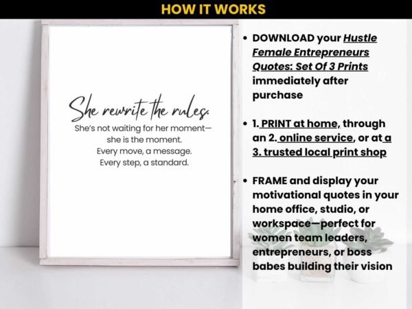 Set of 3 female entrepreneur quotes prints