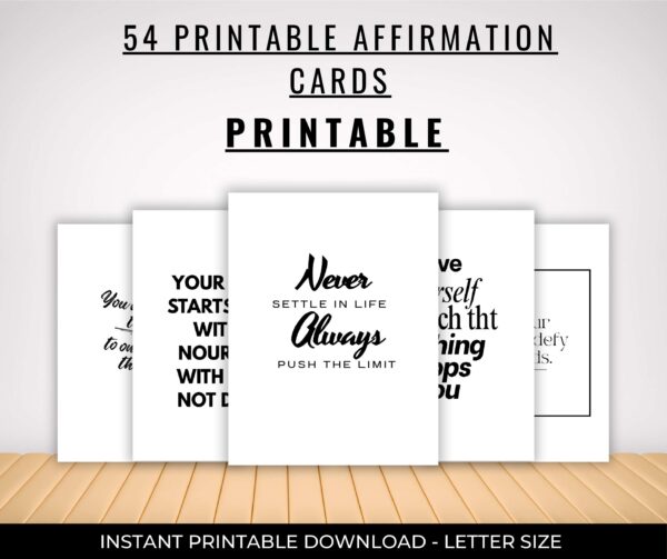 printable affirmation quote cards a