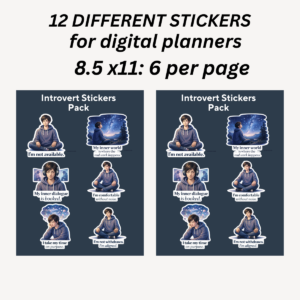 introvert stickers pack sheet introvert stickers pack sheet