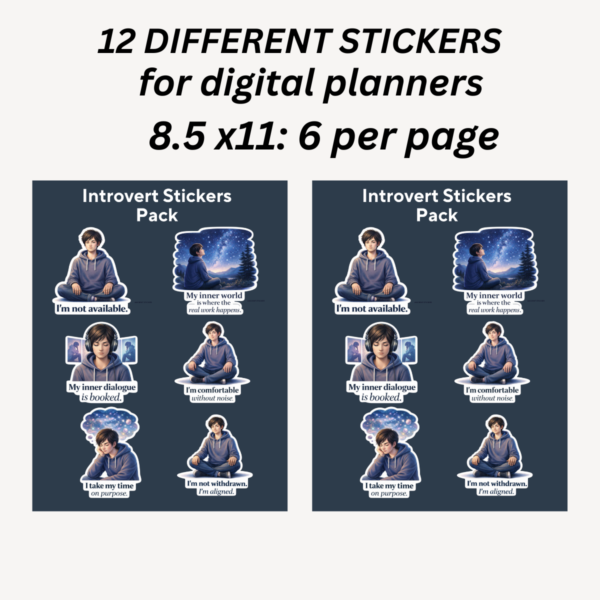 introvert stickers pack sheet introvert stickers pack sheet