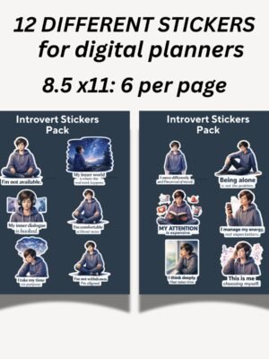 Introvert Stickers Pack Sheet