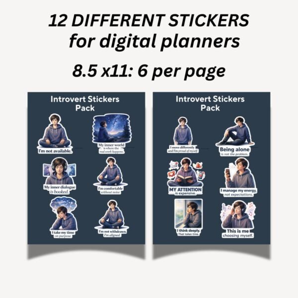 Introvert Stickers Pack Sheet