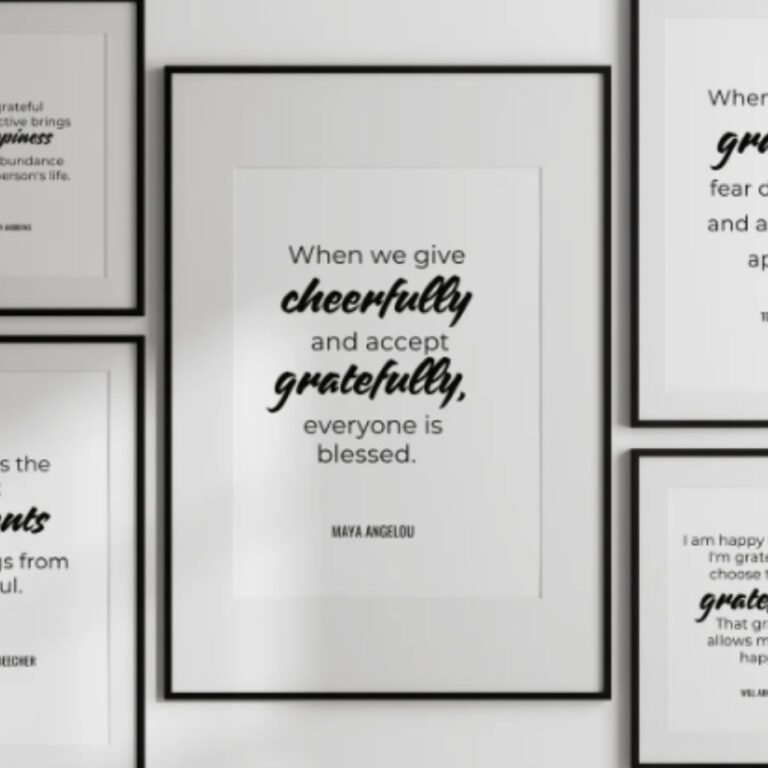 15 Free printable gratitude wall art quotes